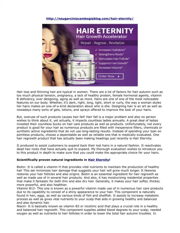 Hair Eternity Reviews: Advanced Hair Regrowth Treatment Pills For Free Trial!