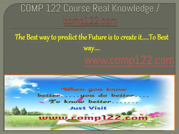 COMP 122 Course Real Knowledge / comp 122 dotcom