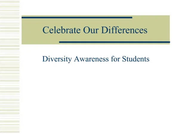 Celebrate Our Differences