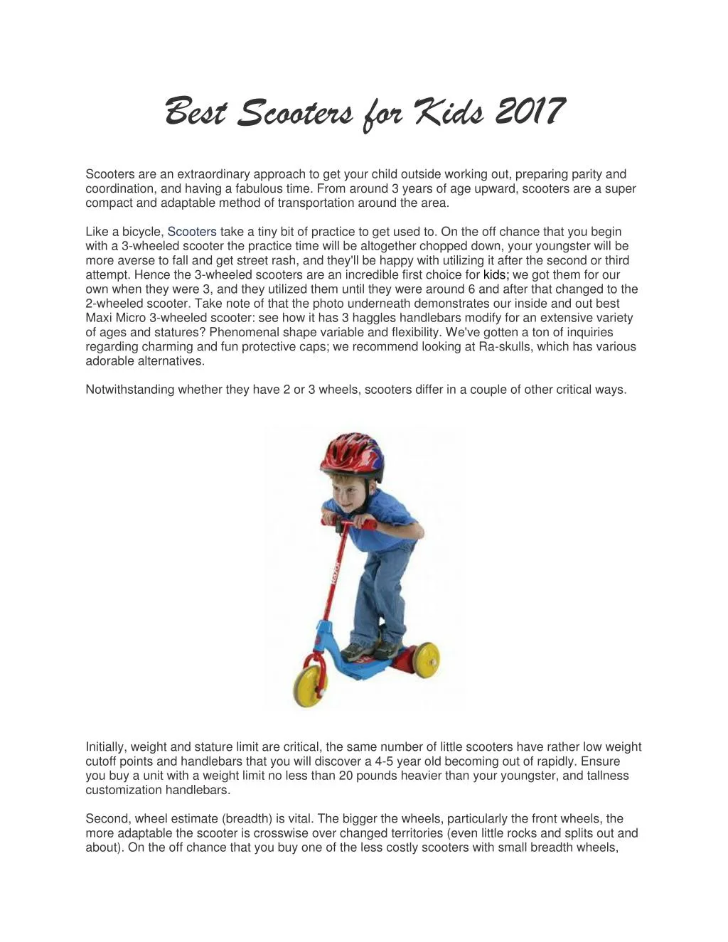 best scooters for kids 2017