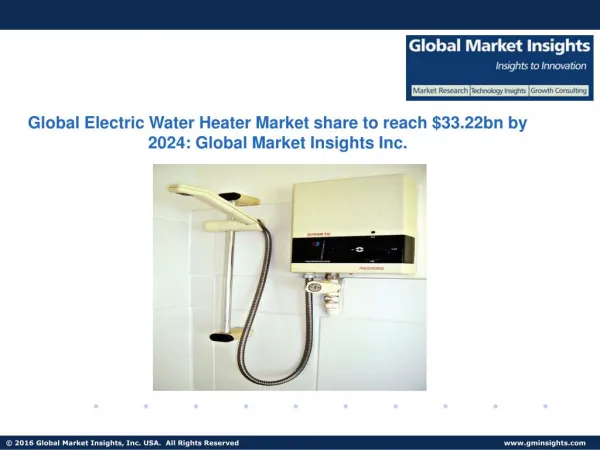 Electric Water Heater Market Report predicts size to grow at over 7.5% CAGR from 2016 to 2024