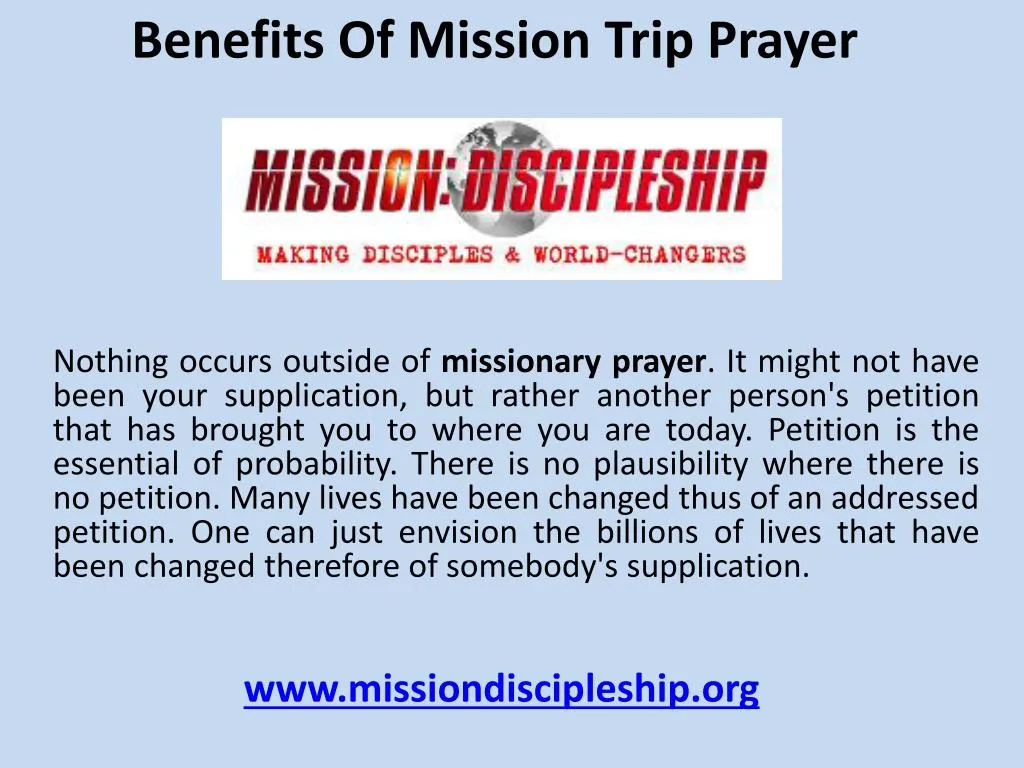 benefits of mission trip prayer
