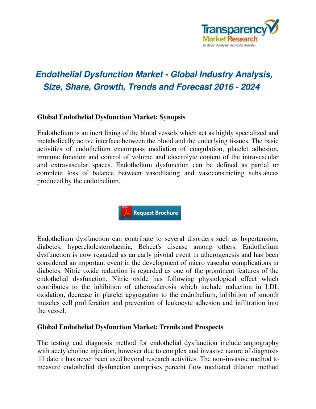 endothelial dysfunction market global industry