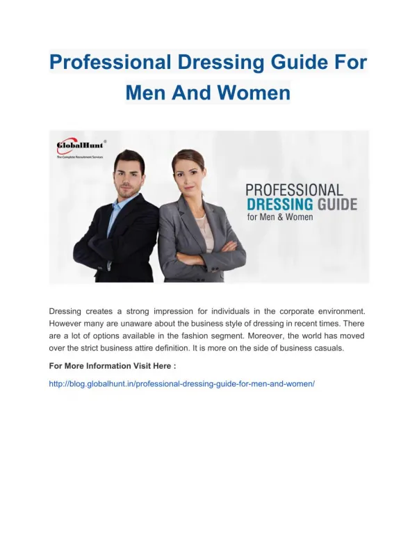 Professional Dressing Guide For Men And Women