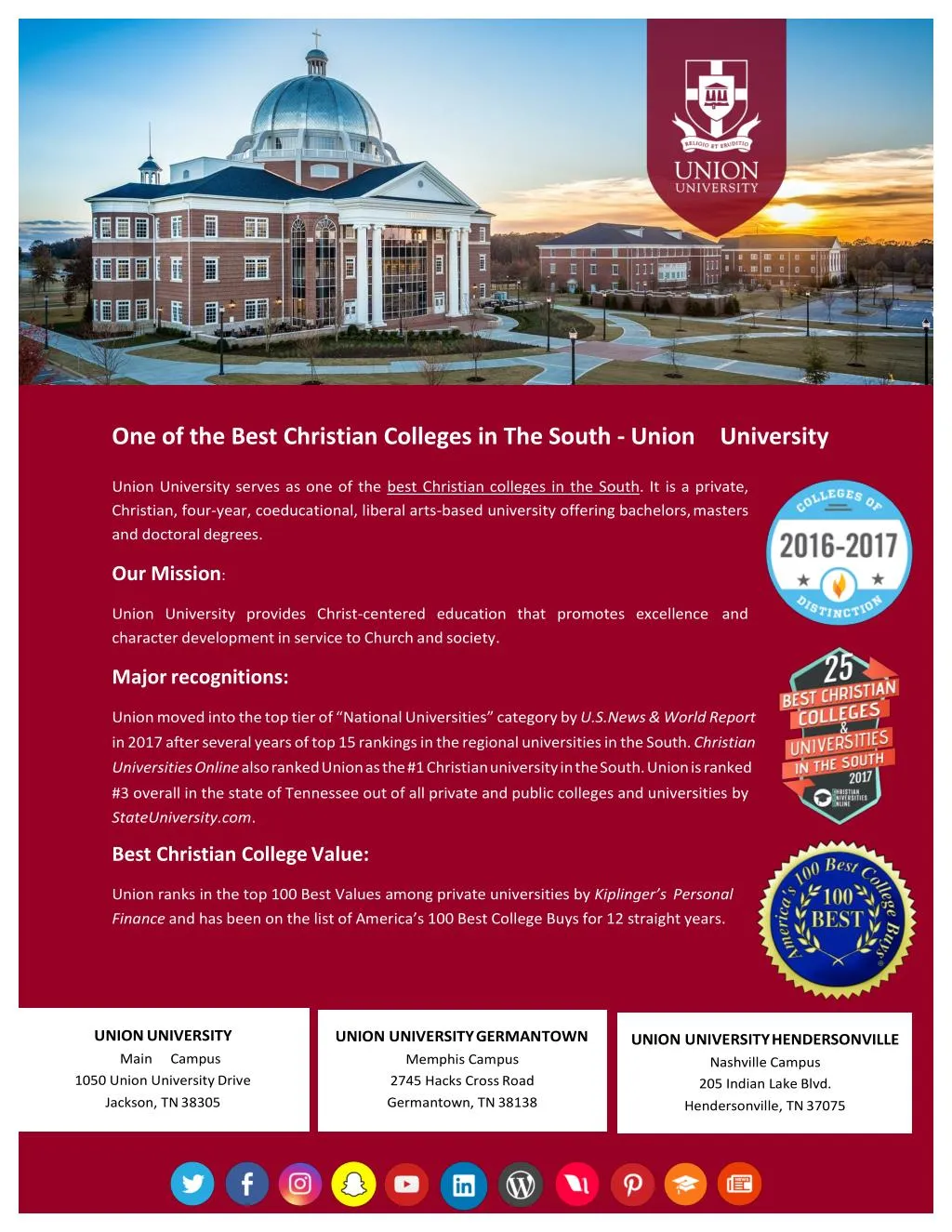 one of the best christian colleges in the south
