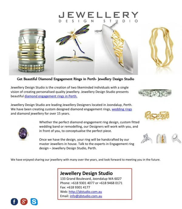 Get Beautiful Diamond Engagement Rings in Perth- Jewellery Design Studio