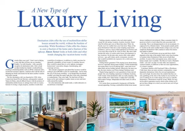 The Eden Residence Club - A New Type of Luxury Living