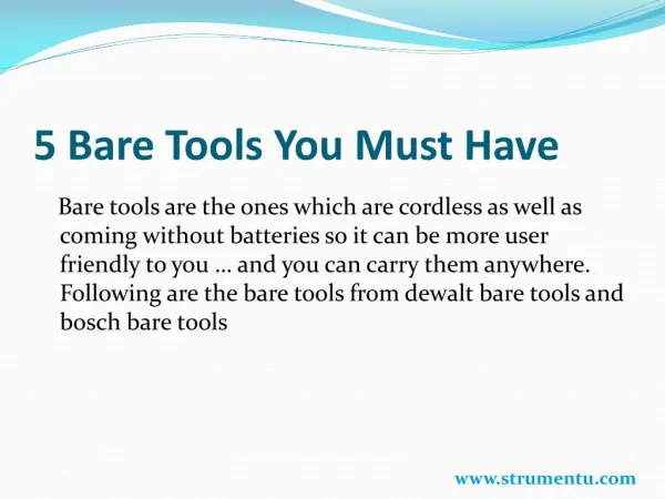 5 Bare Tools You Must Have