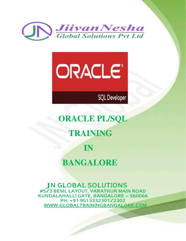 oracle pl/sql training in Bangalore