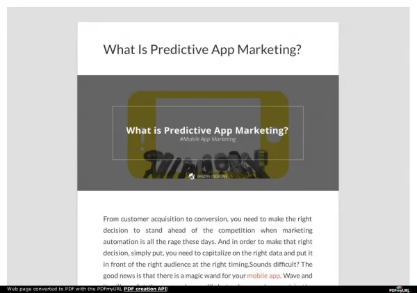What Is Predictive App Marketing?