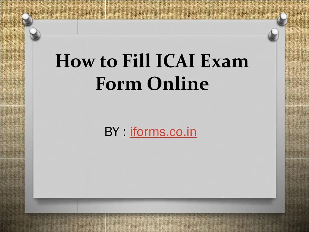 how to fill icai exam form online