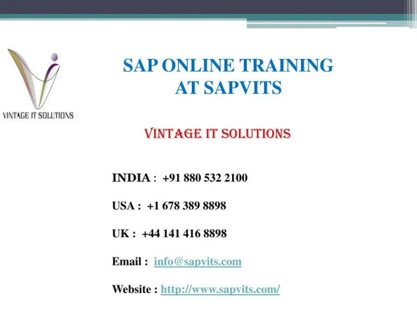 Online SAP Training | SAP Online Course with Certifications