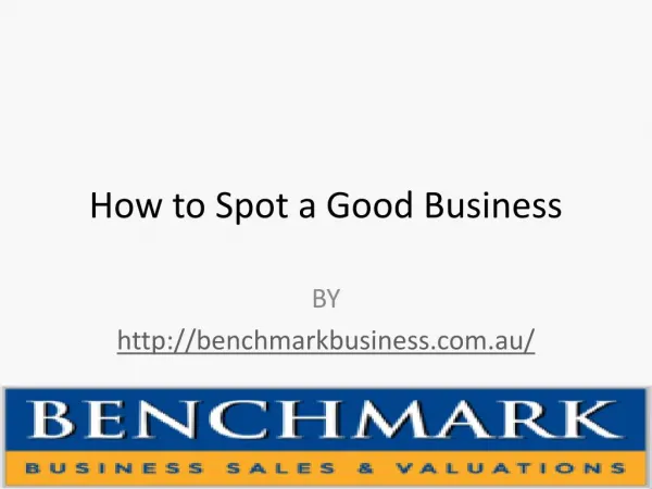How to Spot a Good Business