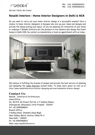 Home Interior Designers In Delhi & NCR - slide 1