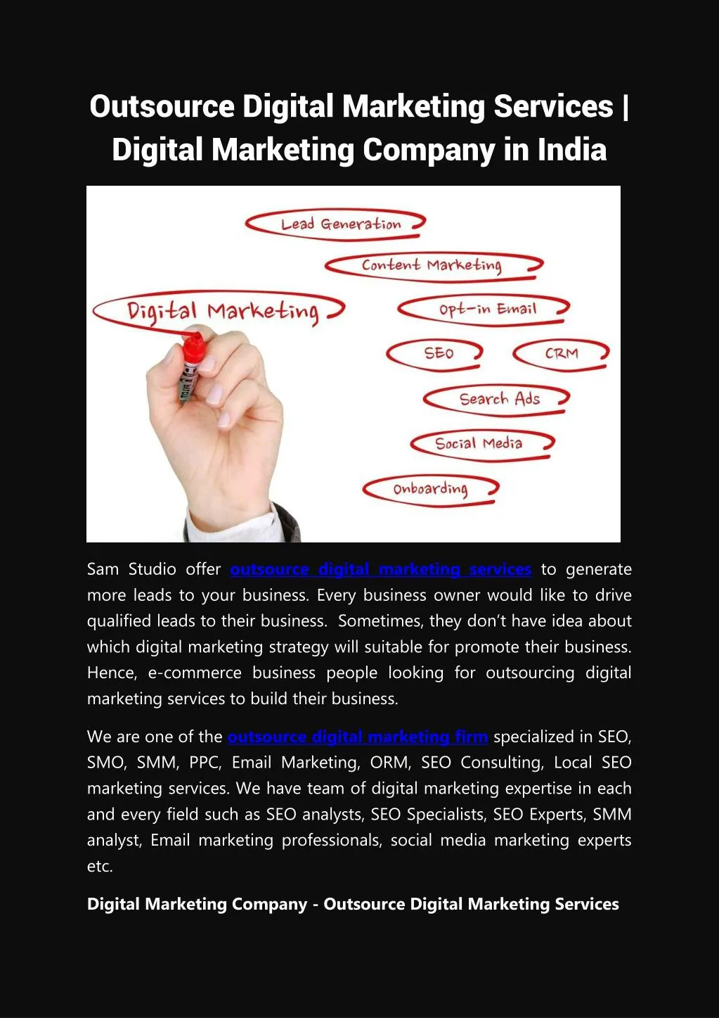 outsource digital marketing services digital