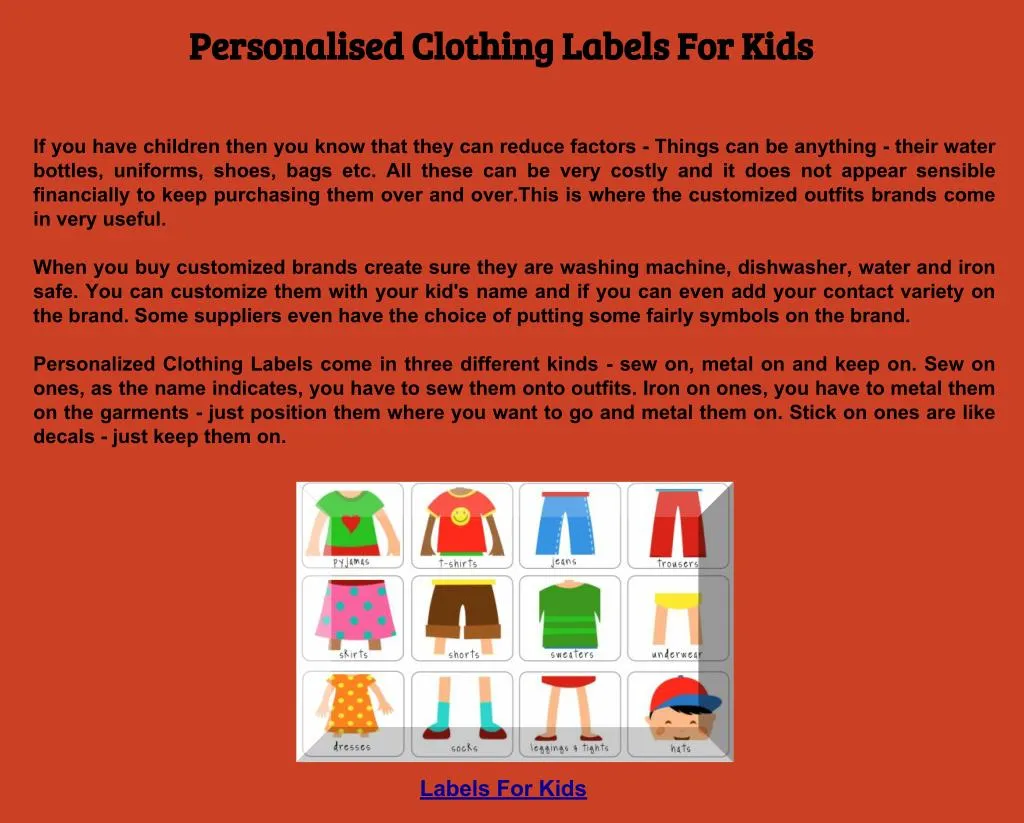 personalised clothing labels for kids
