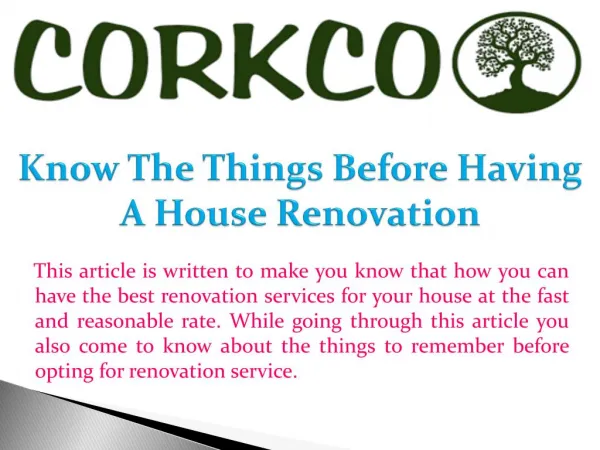Know the Things before Having a House Renovation