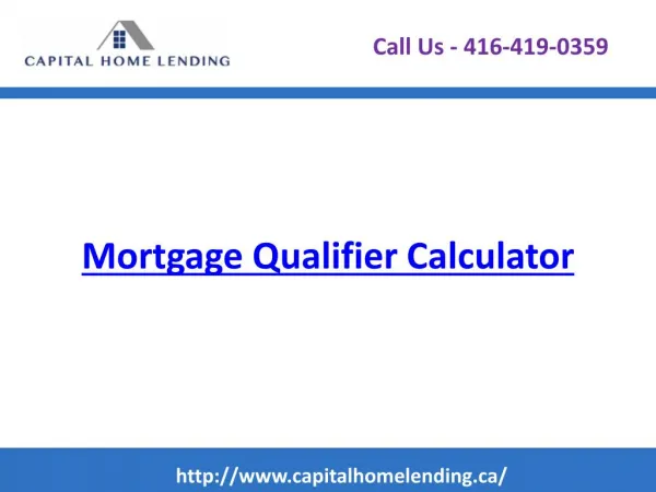 Mortgage Qualifier Calculator