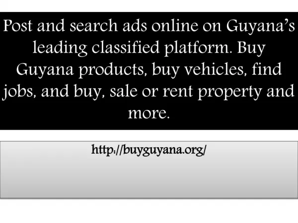 Buy Guyana Products