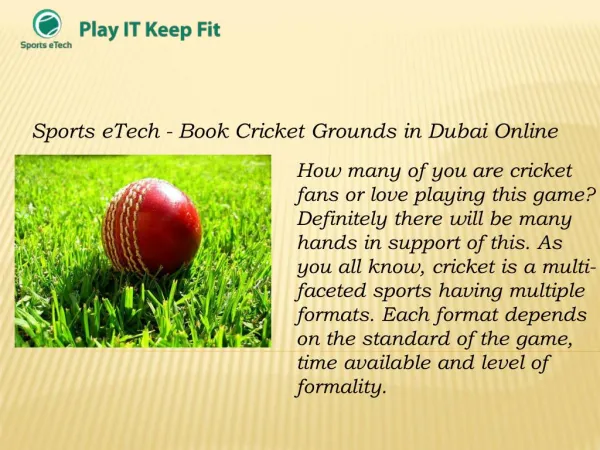 Book Cricket Grounds In Dubai Online - SportseTech