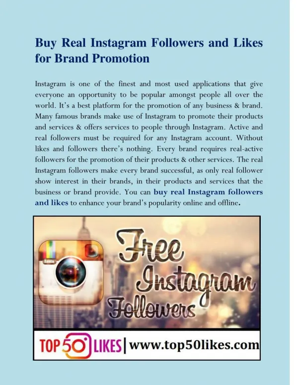 Buy Real Instagram Followers and Likes for Brand Promotion