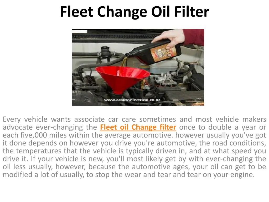 fleet change oil f ilter