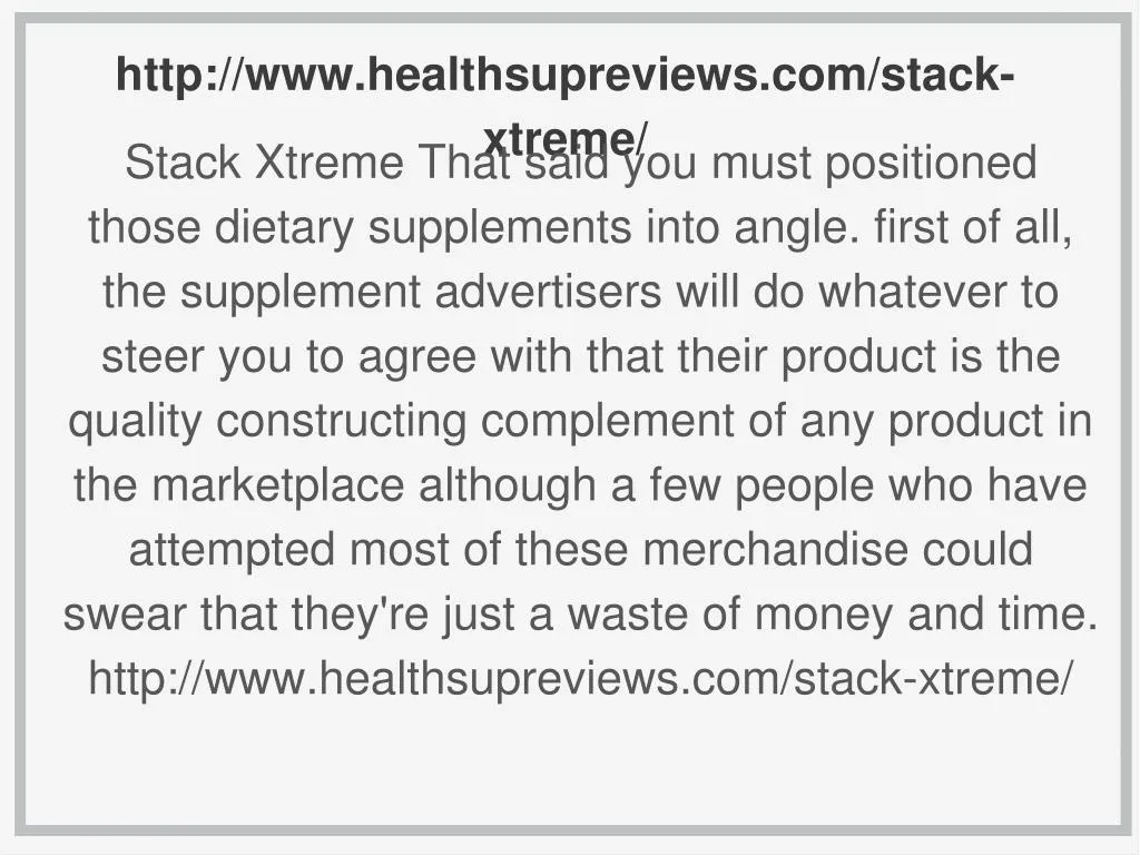 http www healthsupreviews com stack