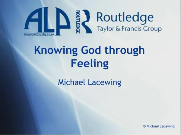 Knowing God through Feeling