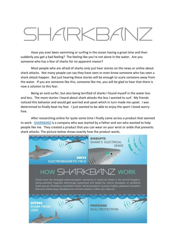 SHARKBANZ- The answer to end shark attacks