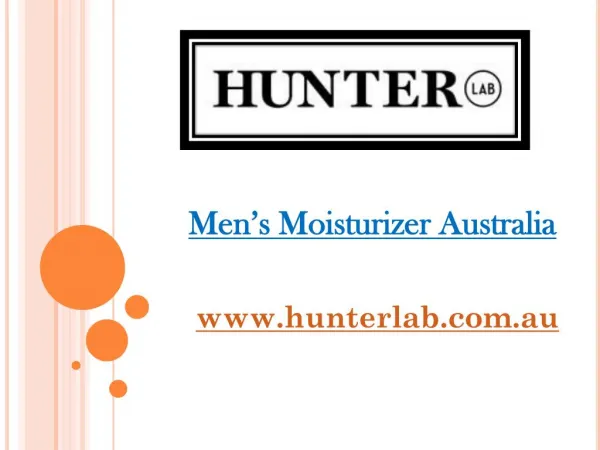 Men’s Moisturizer Australia - hunterlab.com.au