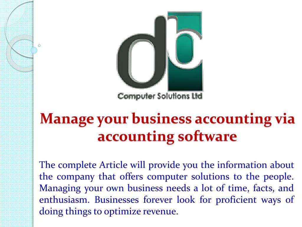manage your business accounting via accounting software