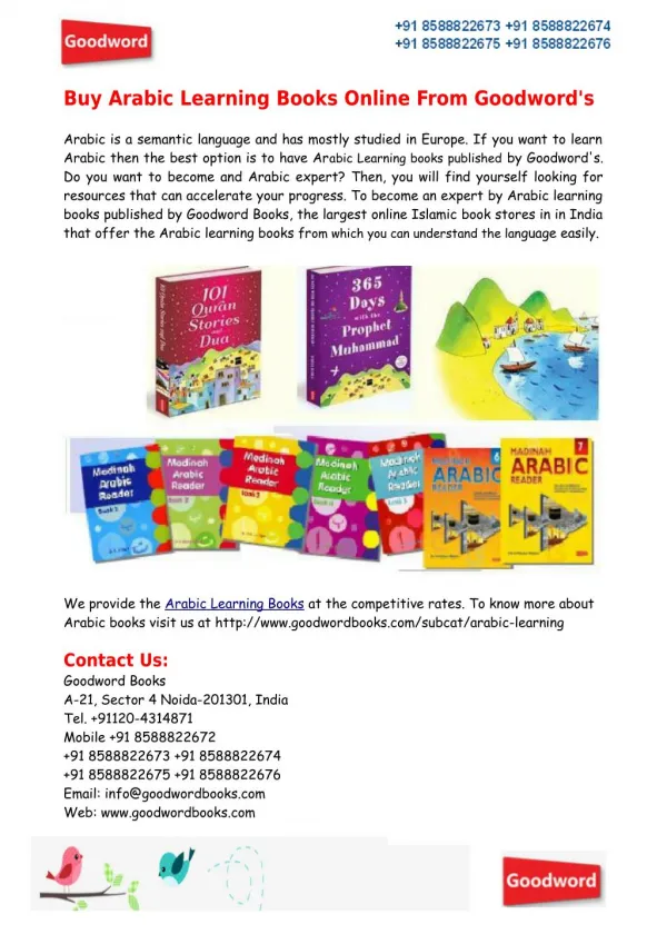 Buy Arabic Learning Books Online From Goodword's