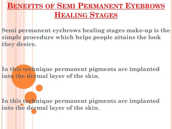 Various Benefits of Semi Permanent Eyebrows Healing Stages