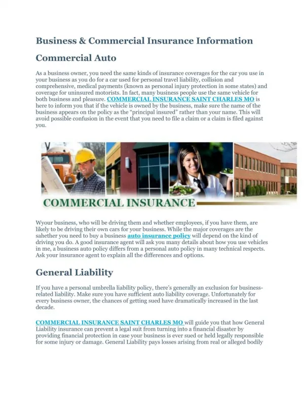 COMMERCIAL INSURANCE SAINT CHARLES MO