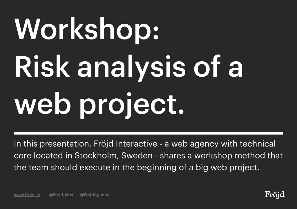 workshop risk analysis of a web project