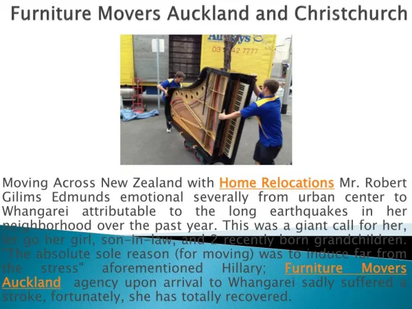 Furniture Movers Auckland and Christchurch