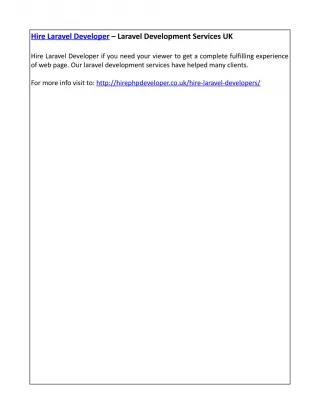 Hire Laravel Developer – Laravel Development Services UK - slide 1