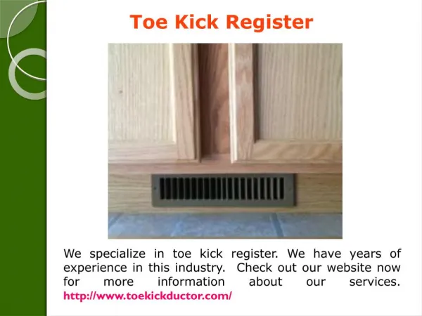 Toe Ductor Under Cabinet