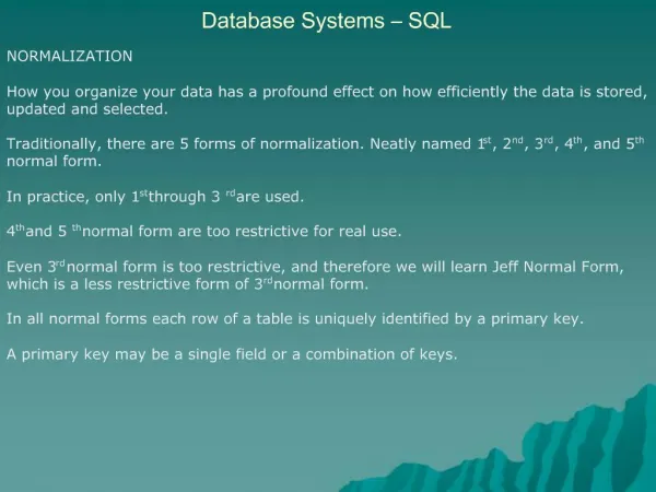 Database Systems SQL