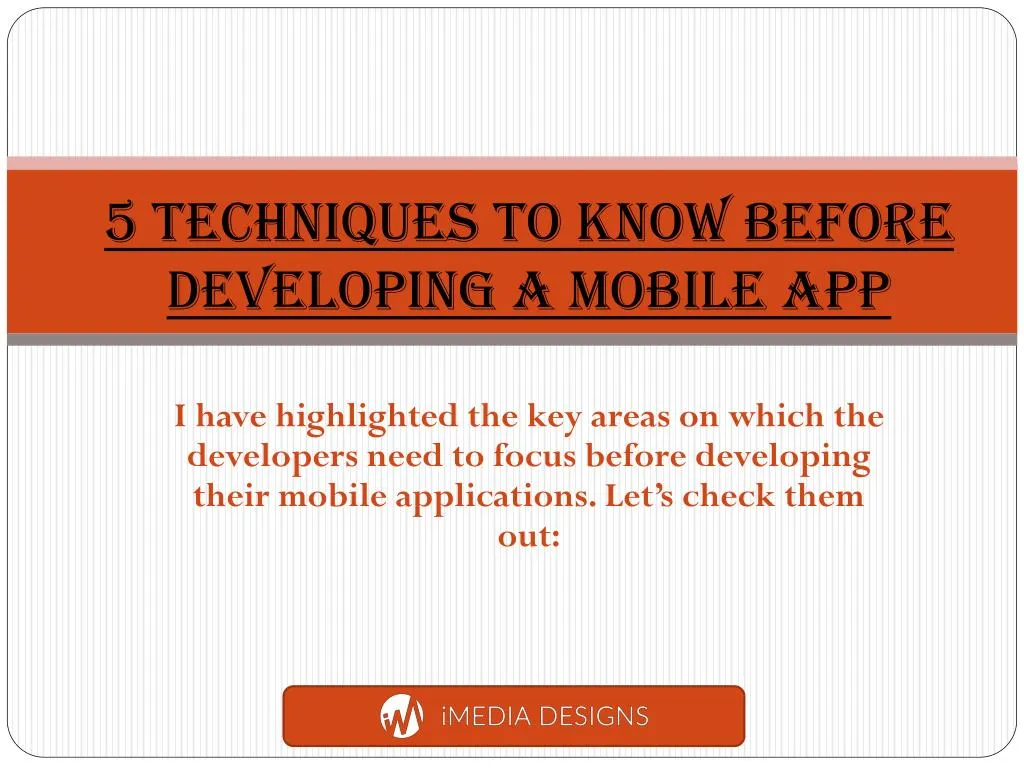 5 techniques to know before developing a mobile