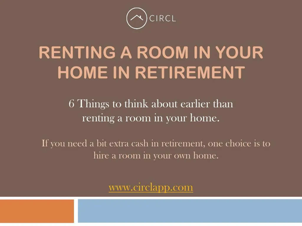 renting a room in your home in retirement