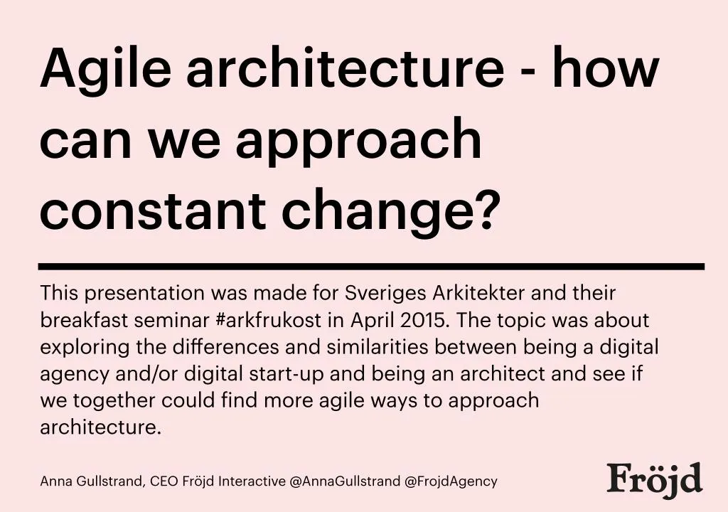 agile architecture how can we approach constant