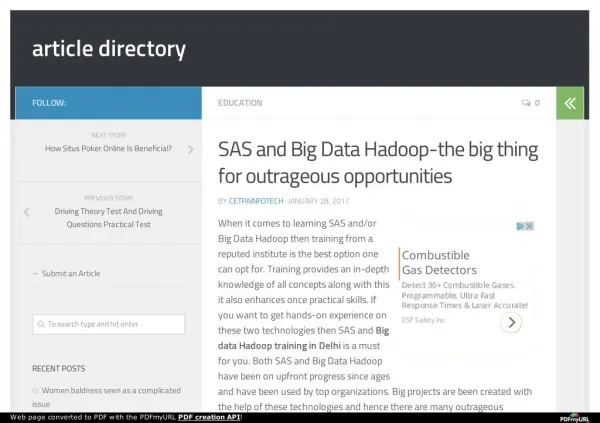 SAS and Big Data Hadoop-the big thing for outrageous opportunities
