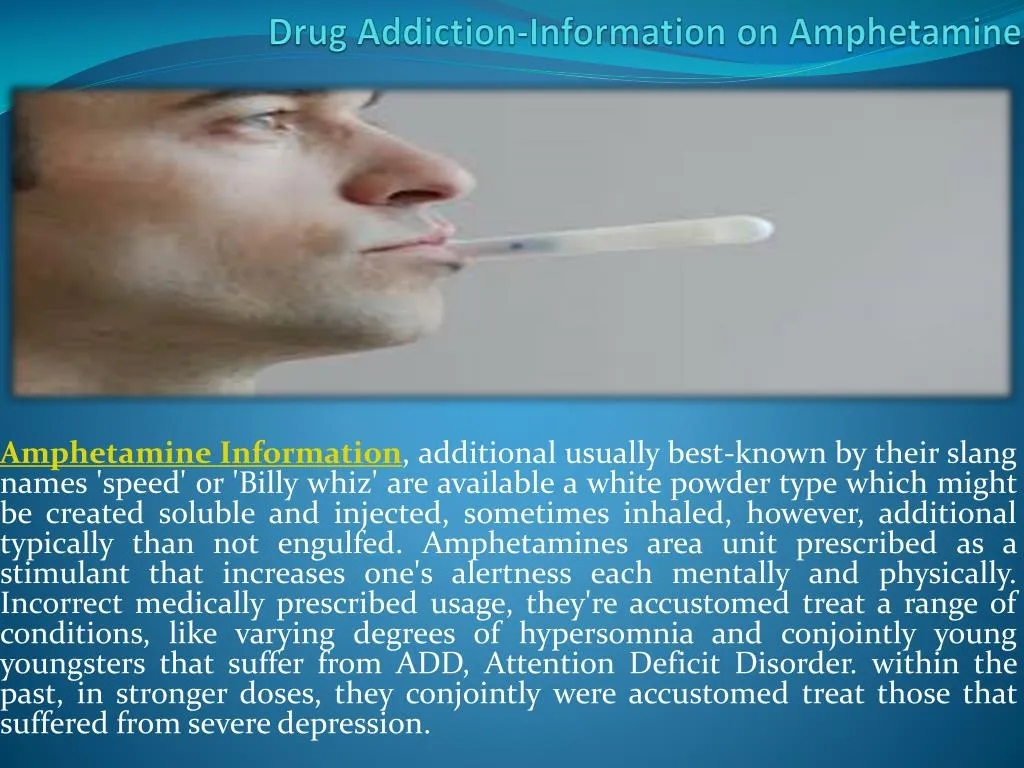 drug addiction information on amphetamine