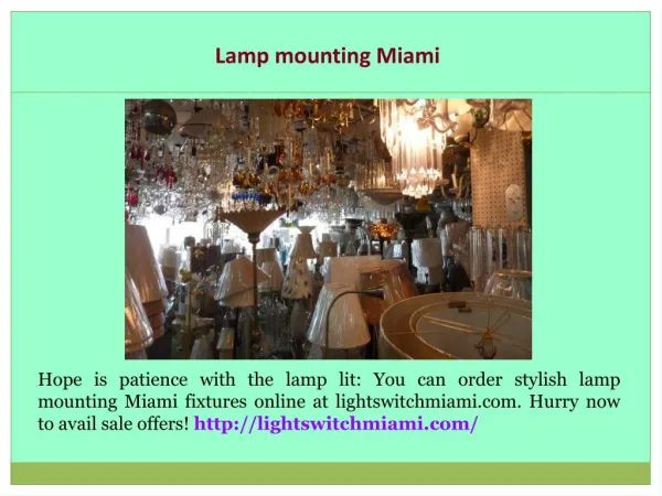 Wholesale Lamp Parts Miami