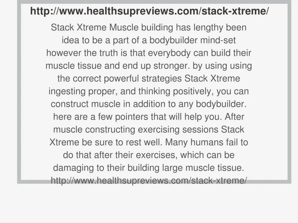 http www healthsupreviews com stack xtreme