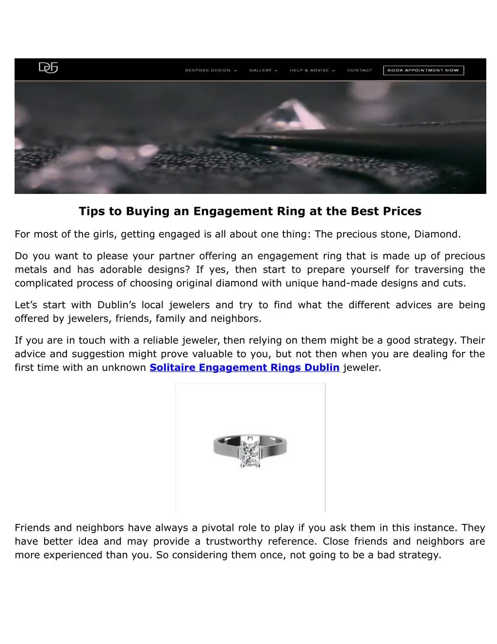 tips to buying an engagement ring at the best