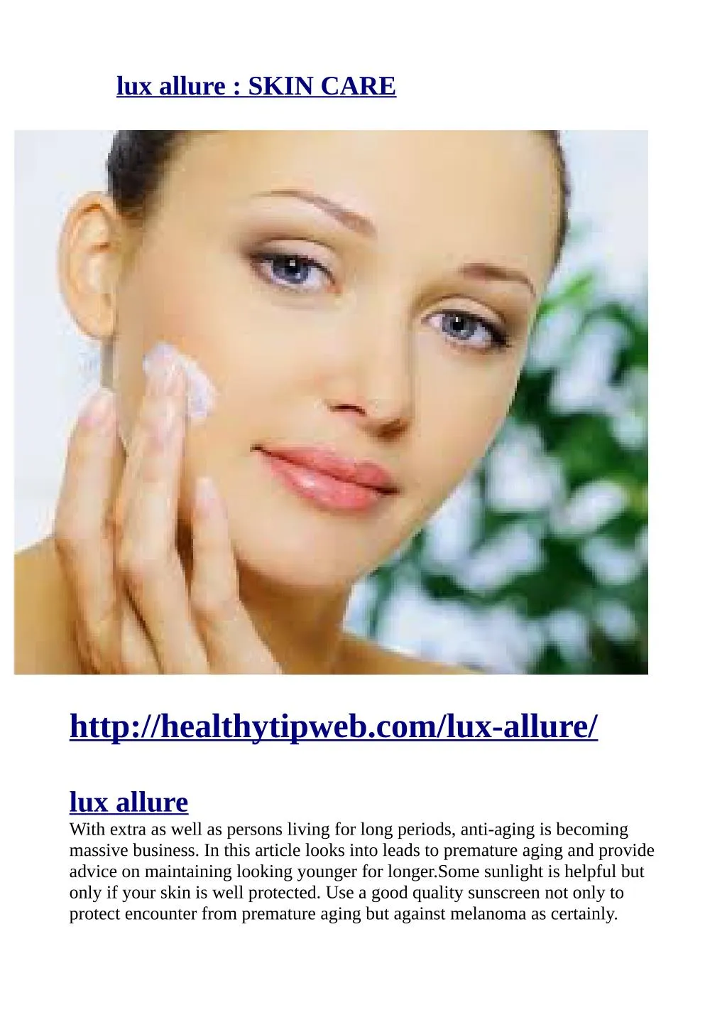 lux allure skin care