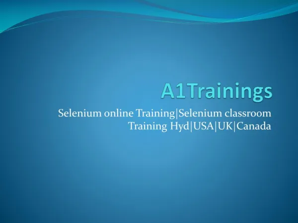Selenium online Training|Selenium classroom Training Hyd|USA|UK|Canada