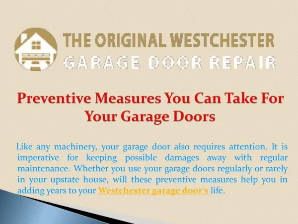 Preventive Measures You Can Take For Your Garage Doors